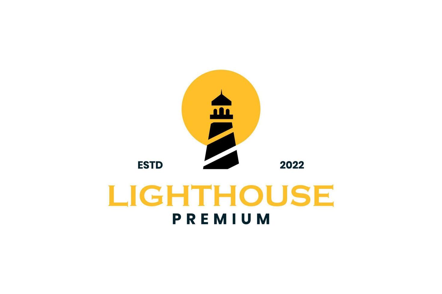 Flat lighthouse logo design vector template illustration