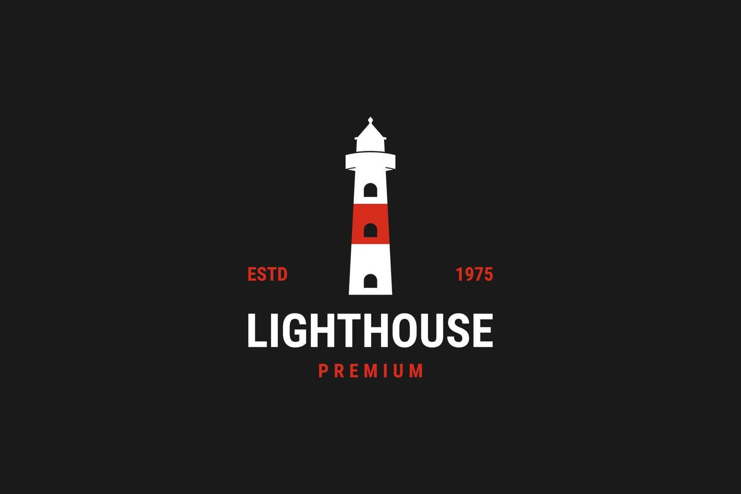 Flat lighthouse logo design vector template illustration