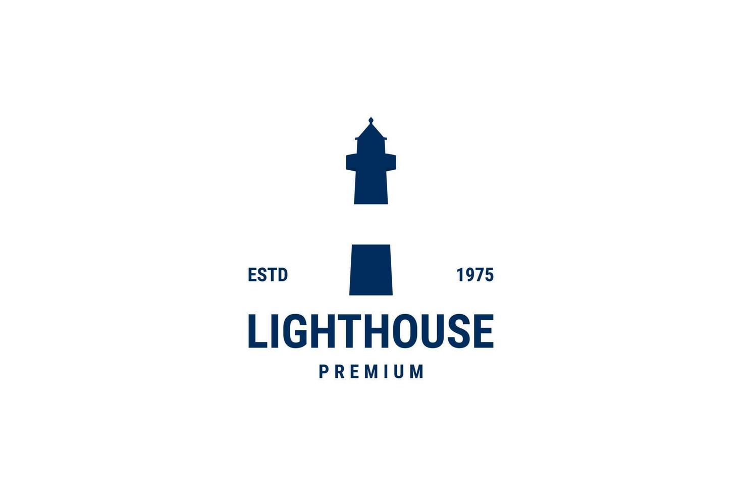 Flat lighthouse logo design vector template illustration