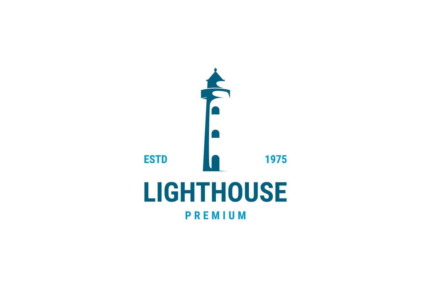 Flat lighthouse logo design vector template illustration