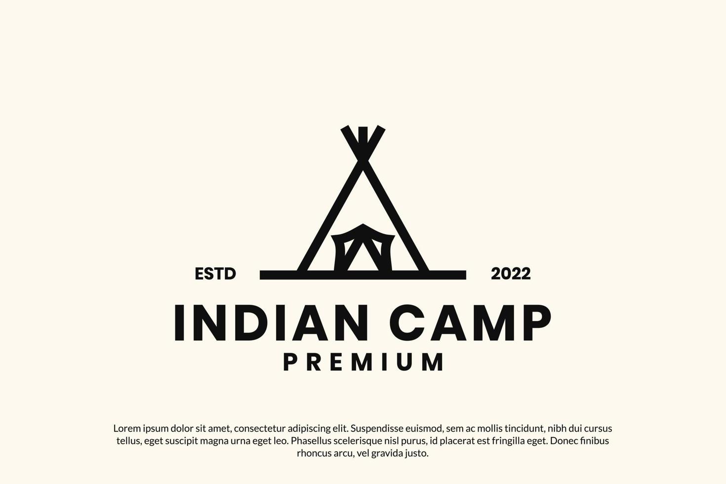 plantilla vectorial de diseño de logotipo indio de campamento plano vector