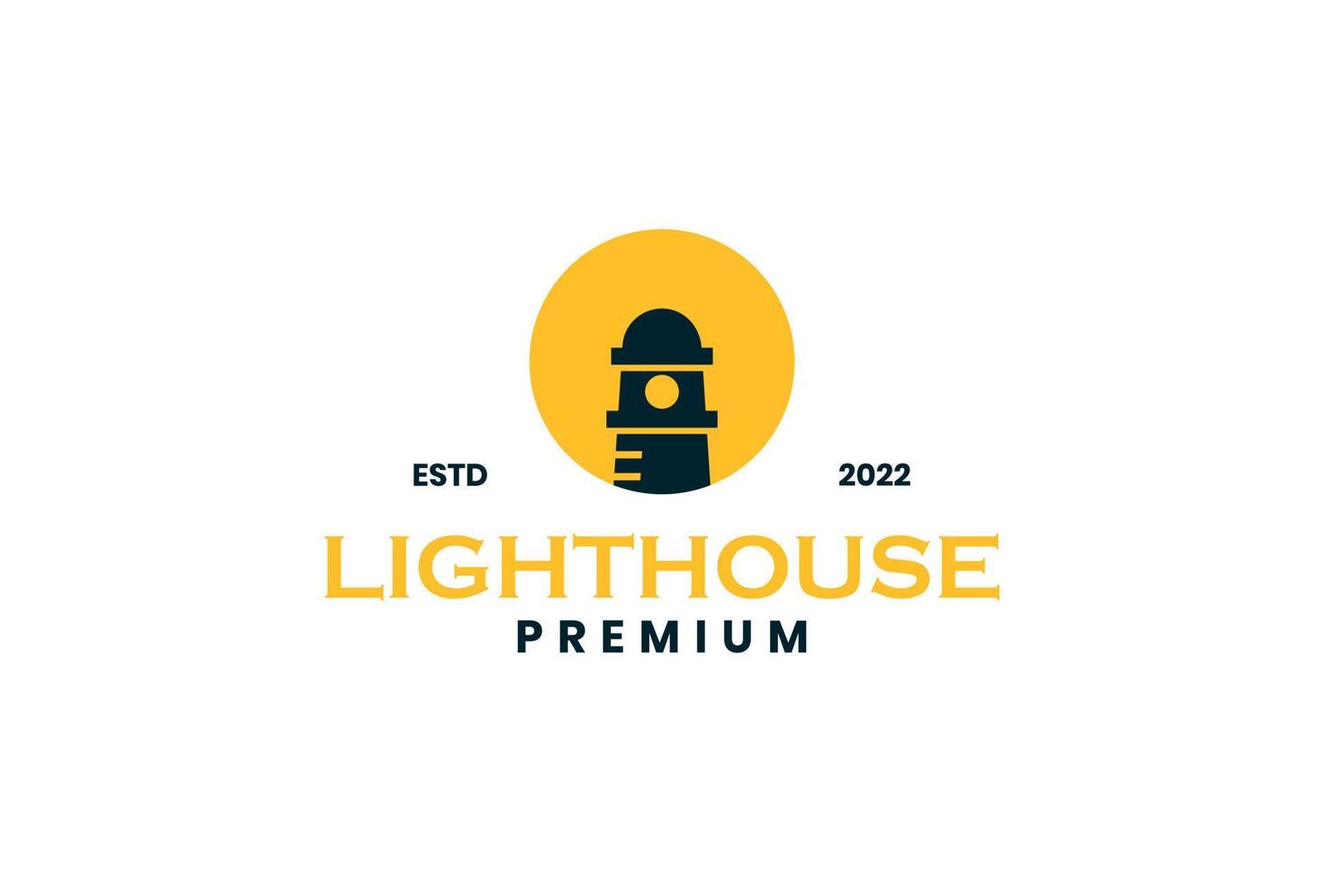 Flat lighthouse logo design vector template illustration