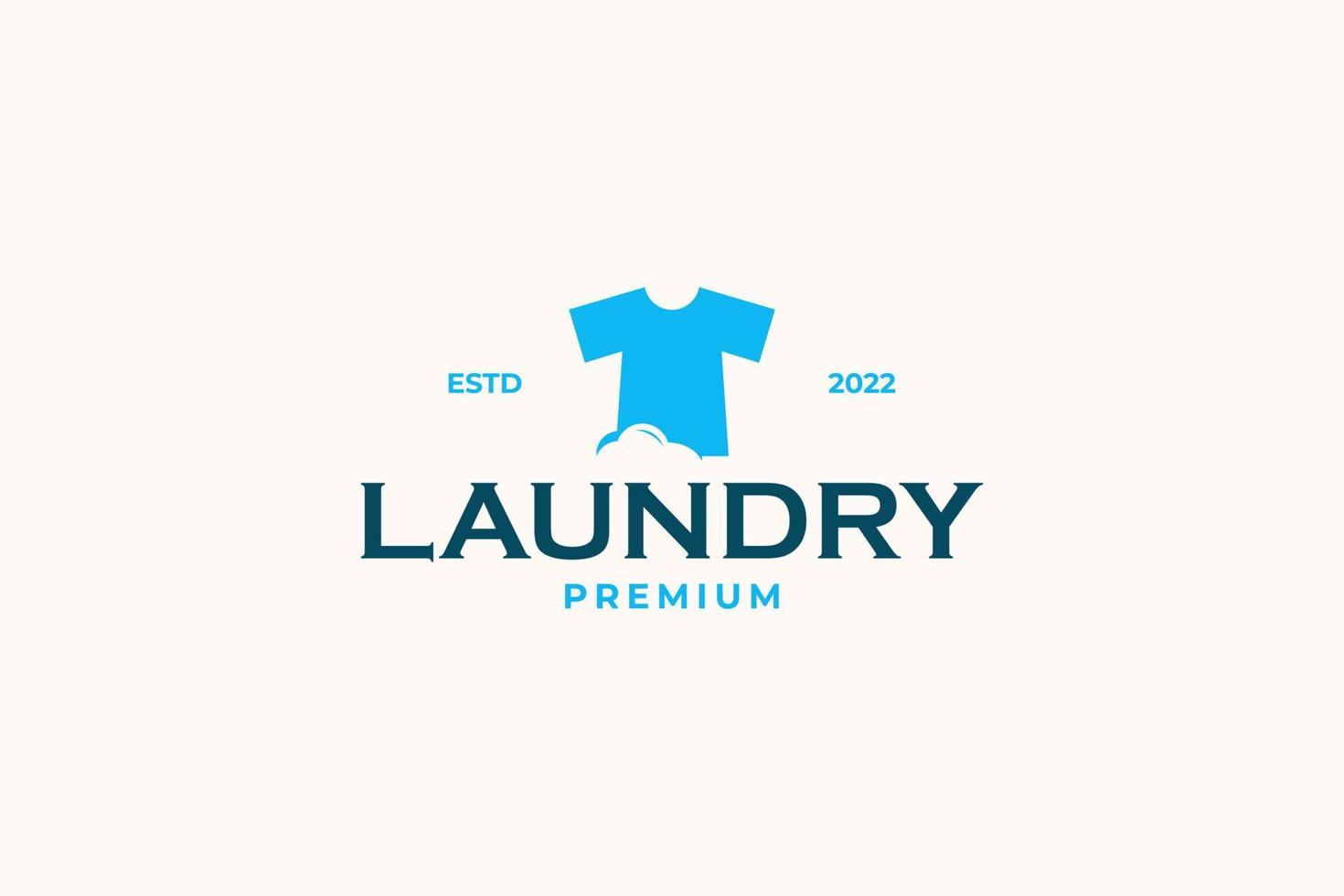 Flat laundry house logo design vector template illustration