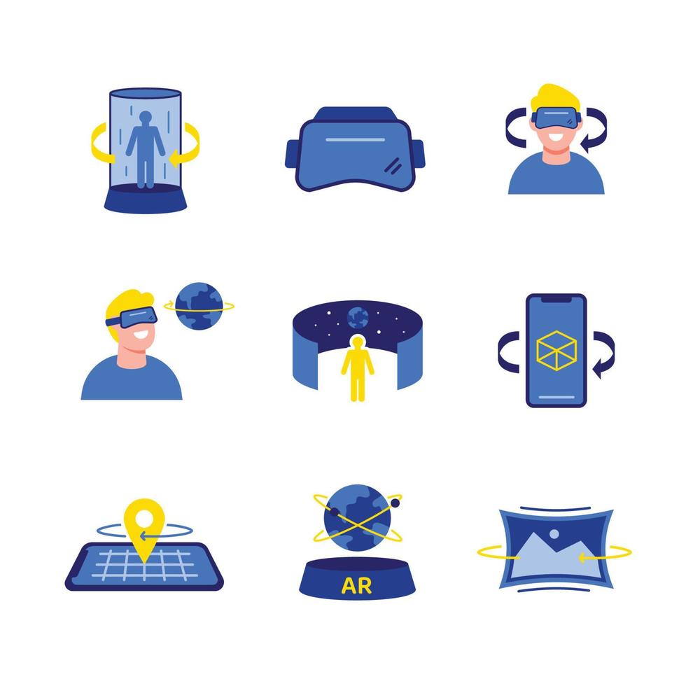 Virtual Universe Icon Pack Concept vector