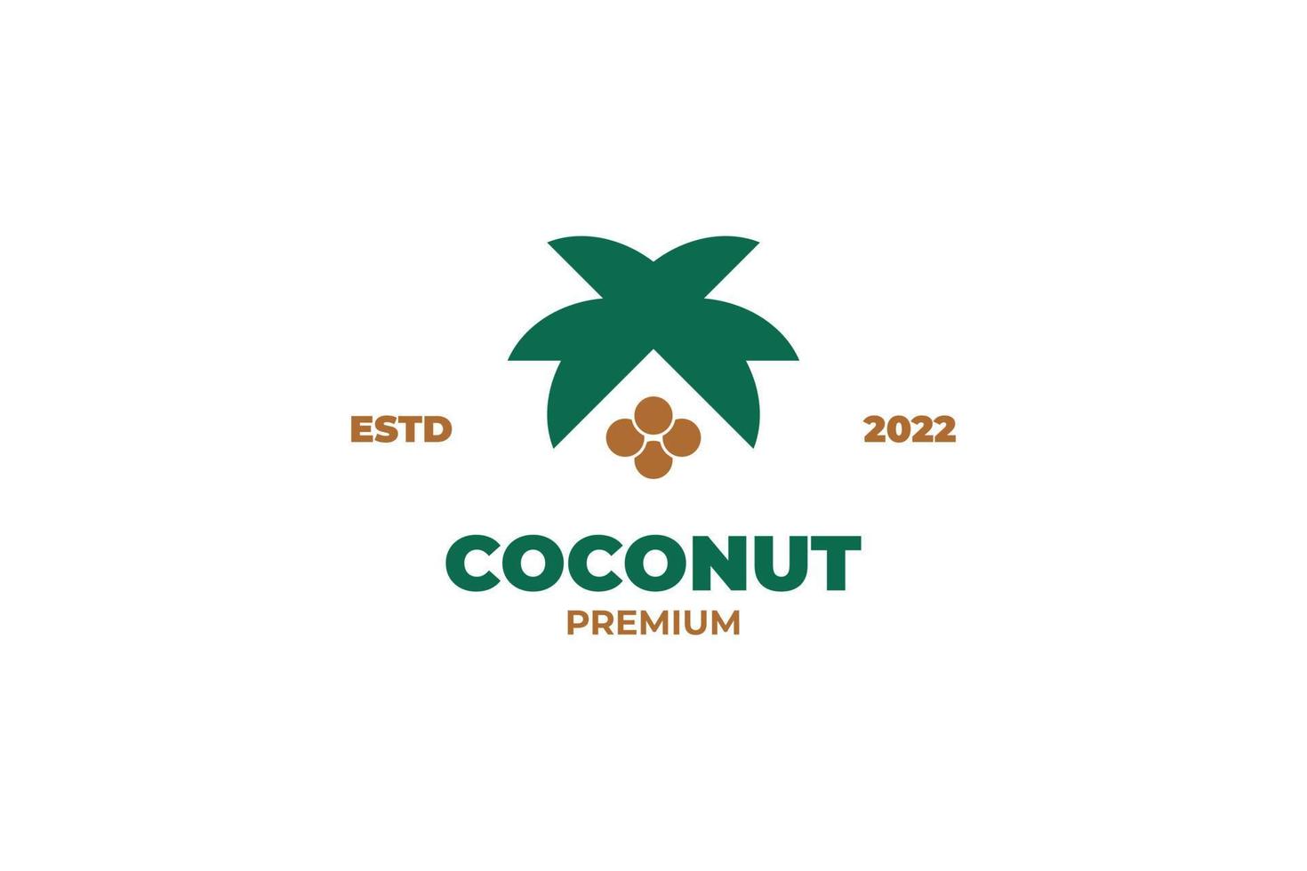Flat coconut tree logo design vector template illustration