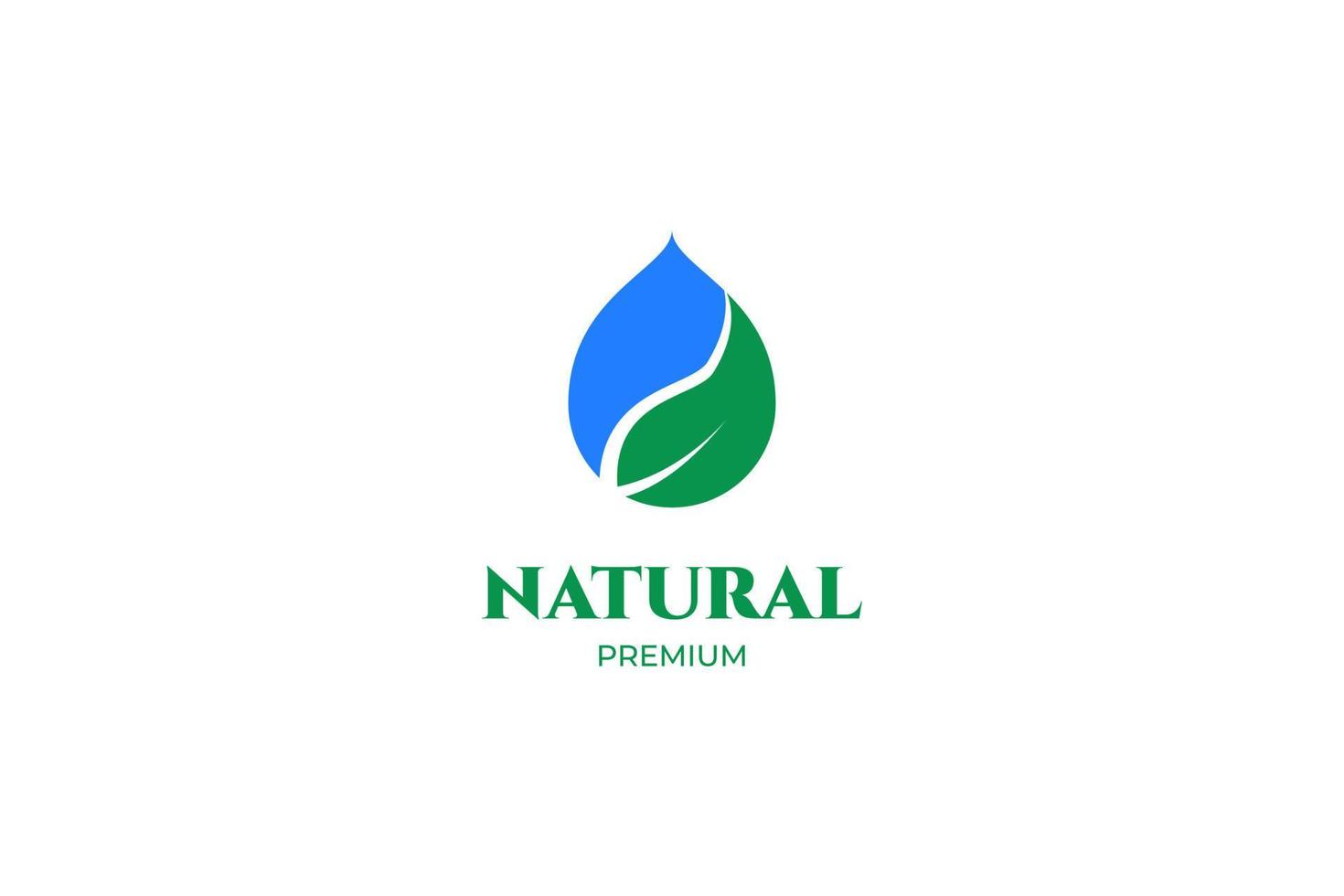 Flat natural bio logo design vector template illustration