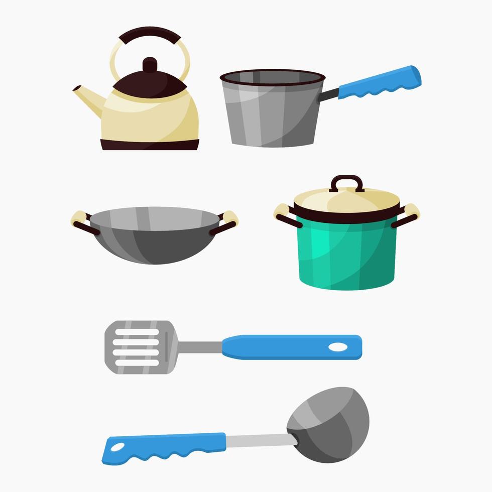 Editable Kitchen Equipment Vector Illustration Set