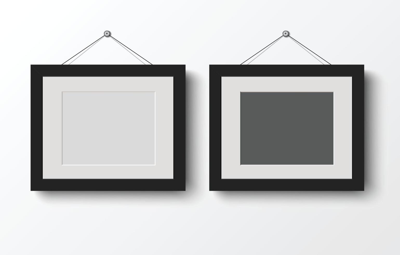 blank photo frame on gray background.vector illustration vector