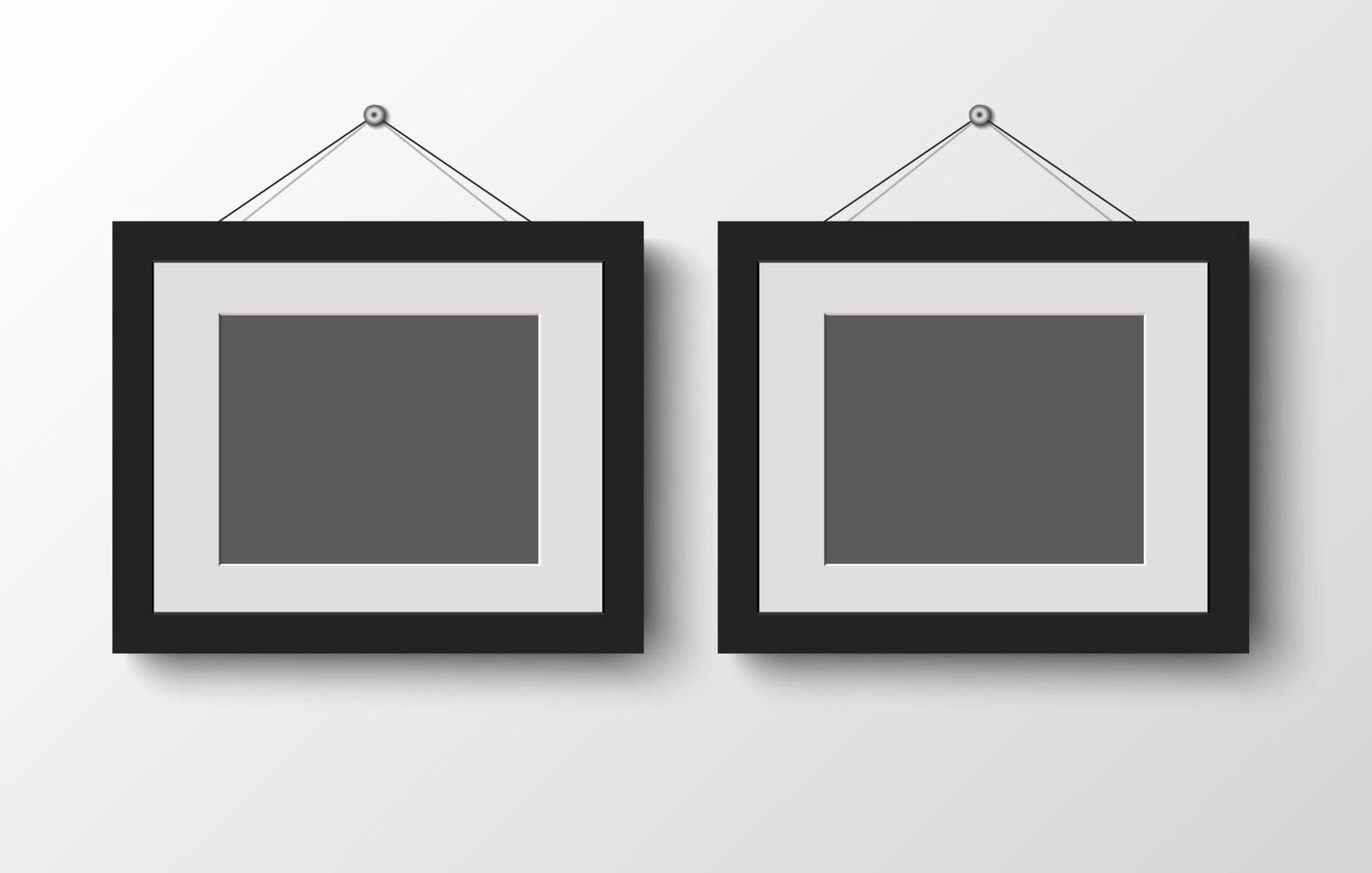 blank photo frame on gray background.vector illustration vector