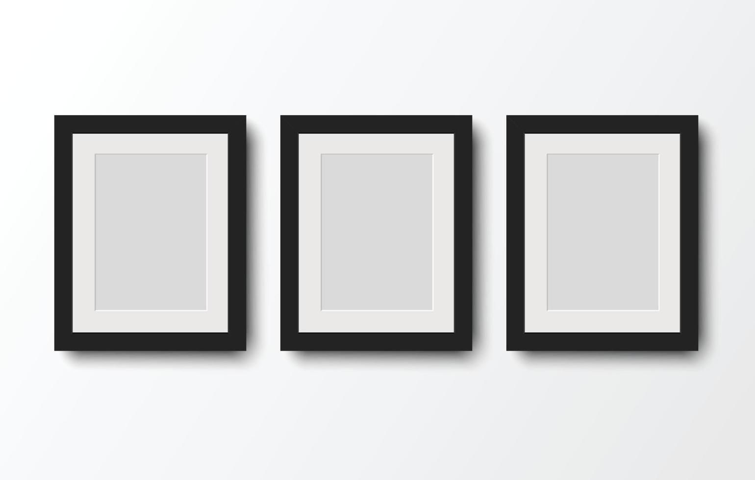 blank photo frame on gray background.vector illustration vector