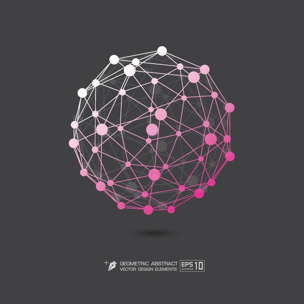 Molecule structure pink color on gray background  Vector EPS10 format Illustration