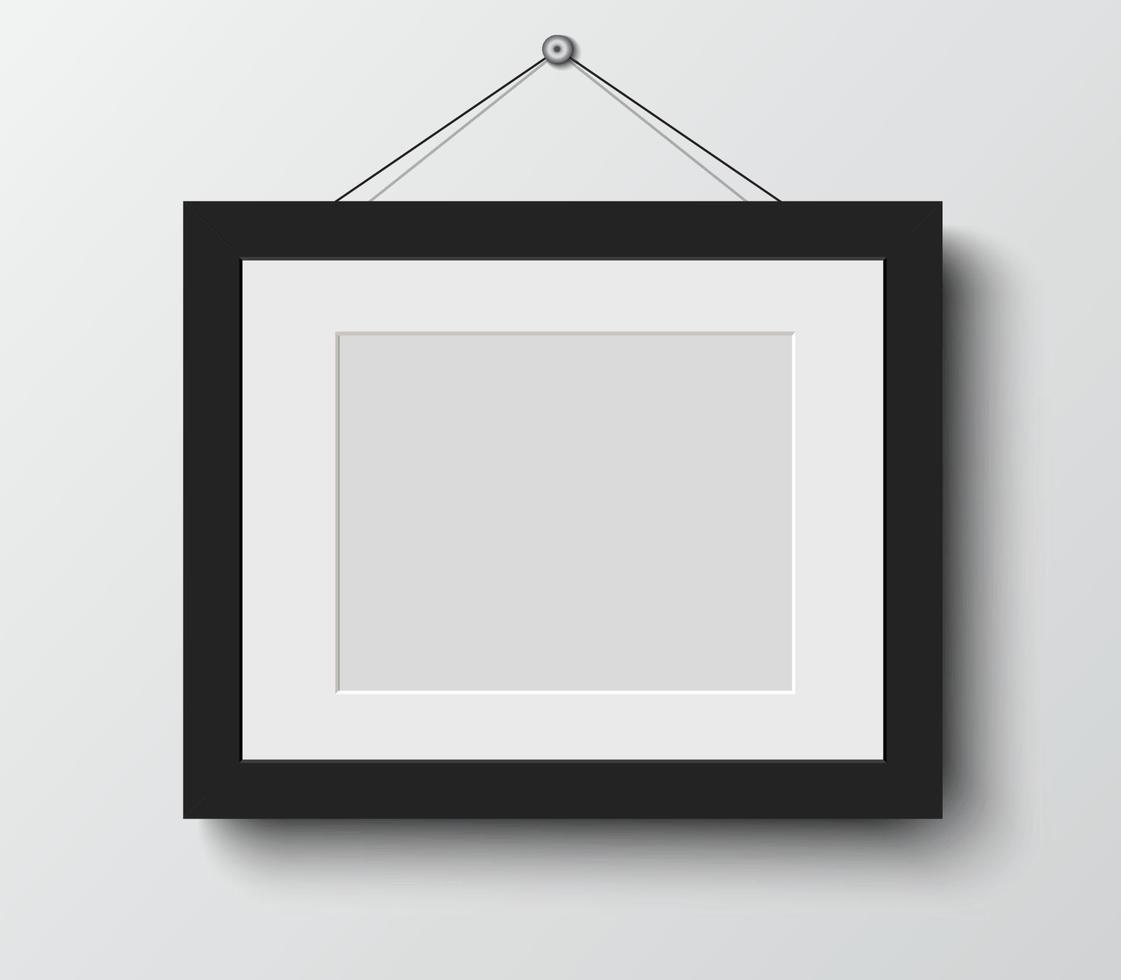 blank photo frame on gray background.vector illustration vector