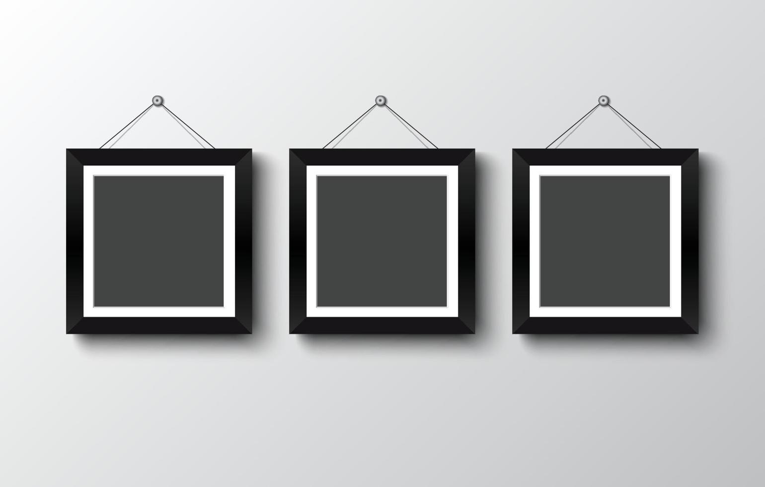 blank photo frame on gray background.vector illustration vector