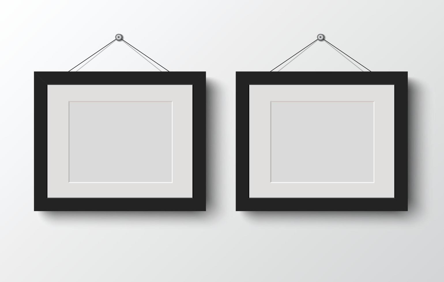 blank photo frame on gray background.vector illustration vector