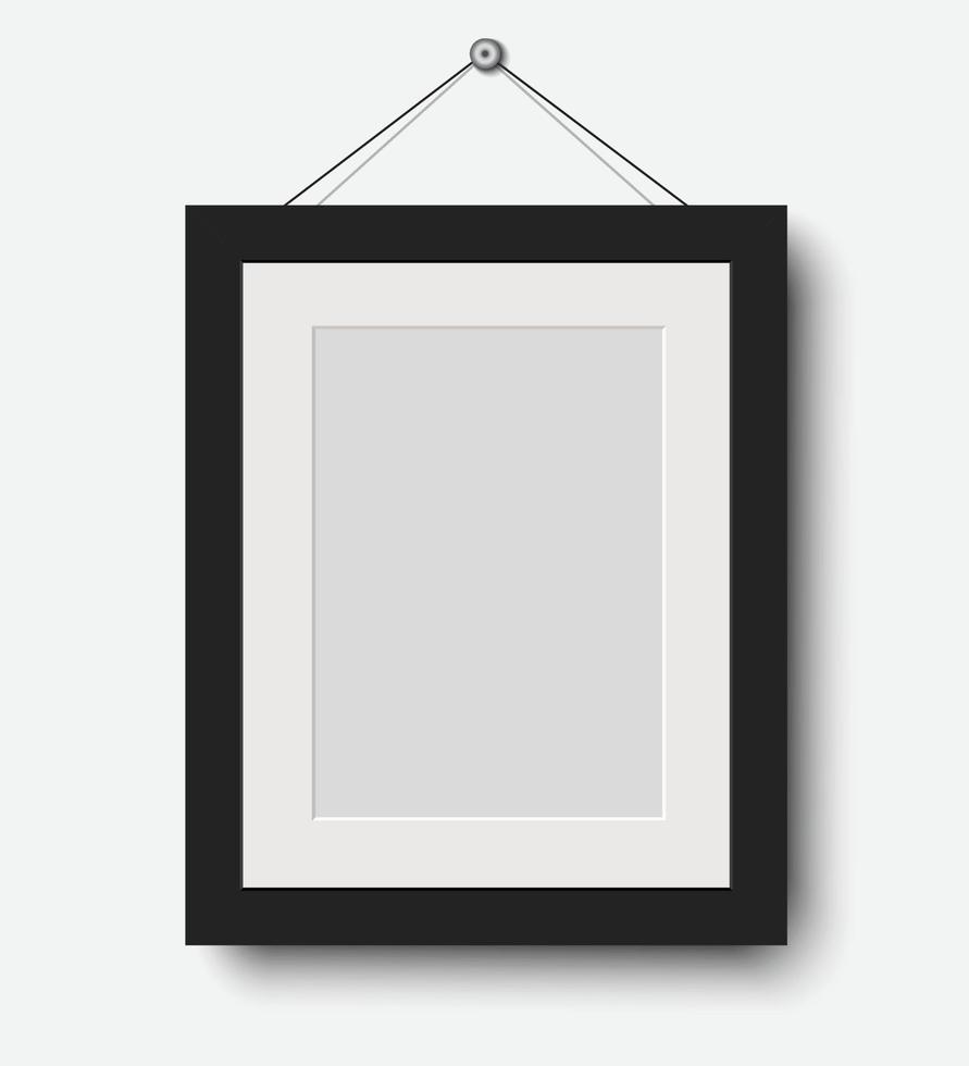 blank photo frame on gray background.vector illustration vector