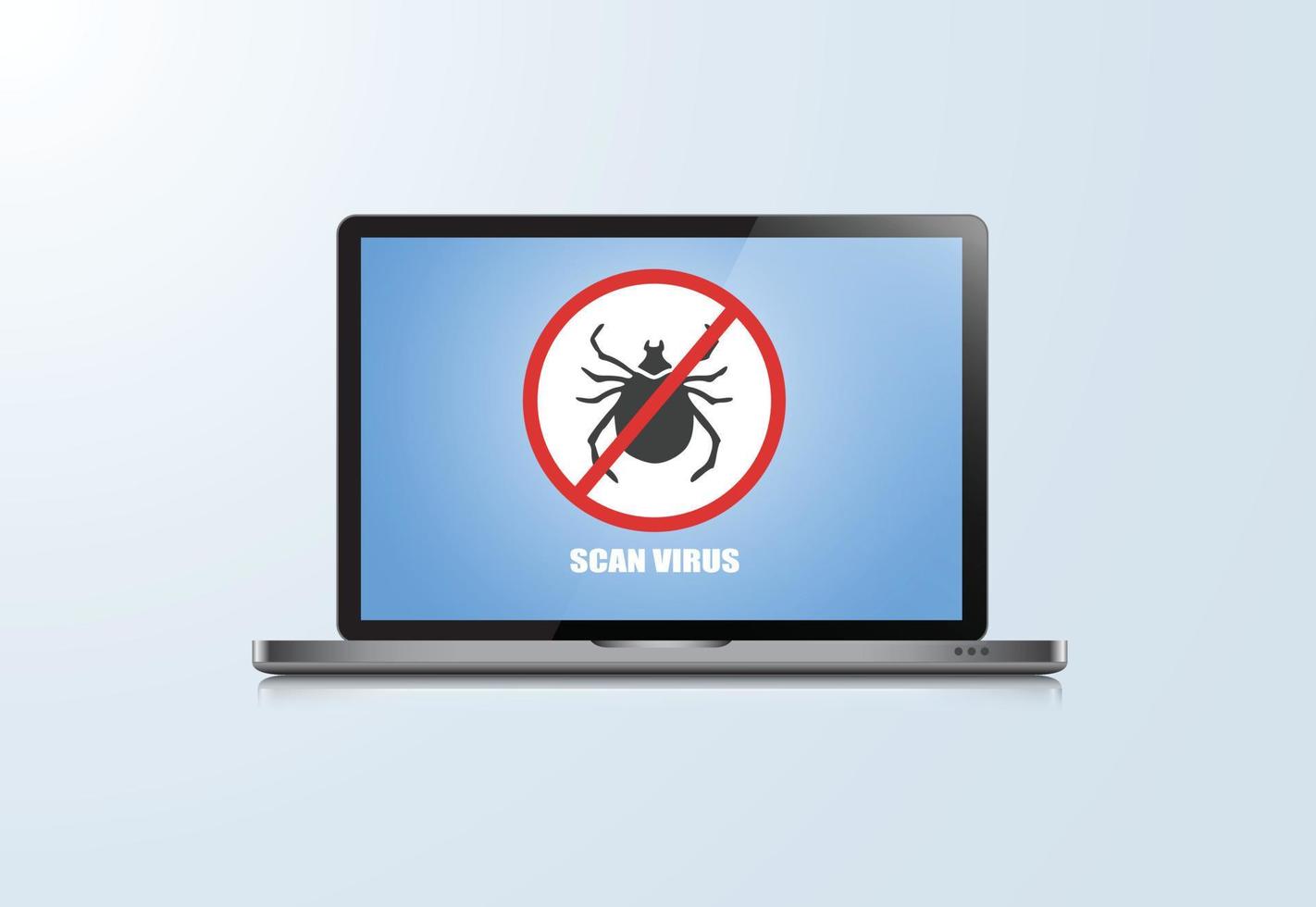 Concept is data security Center .Shield on Computer Laptop protect sensitive data. Internet security. Vector Illustration