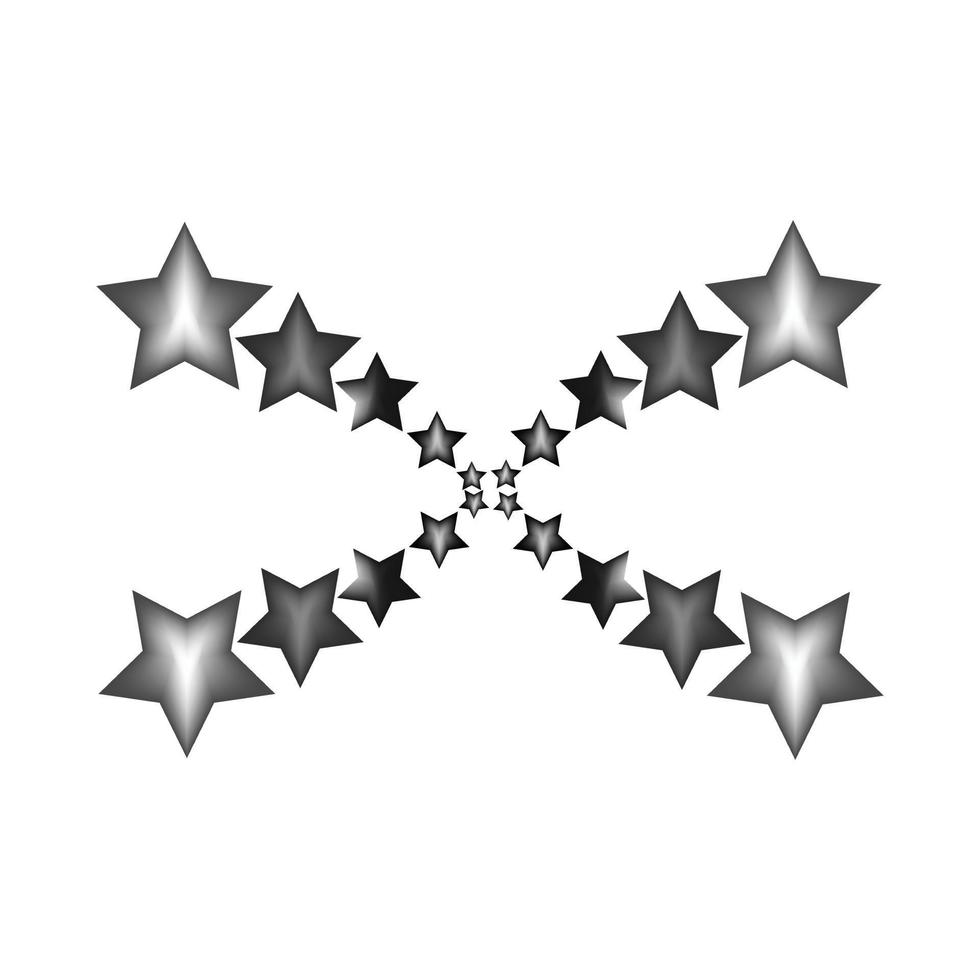 stars with an isometric pattern. black star on white background vector