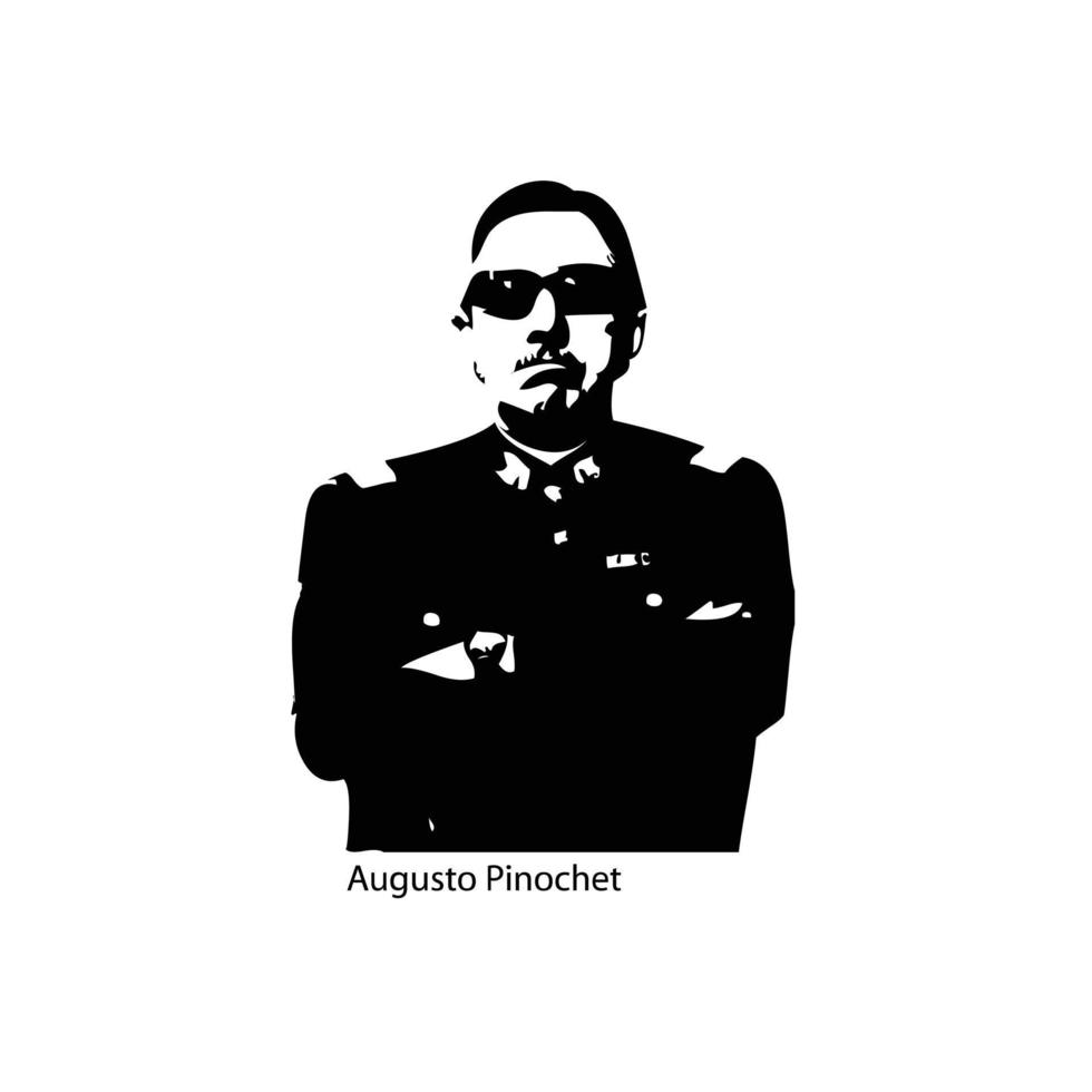Vector Augusto Pinochet on a white background.