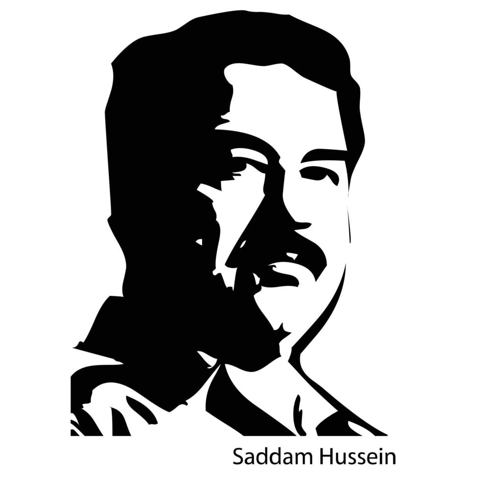 Vector Saddam Husein on a white background.