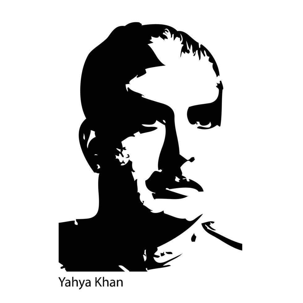 vector yahya khan sobre un fondo blanco.