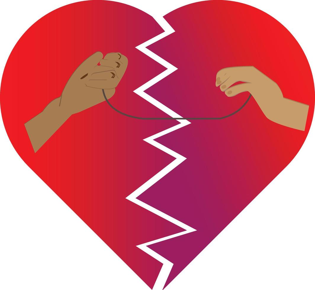 A vector illustration of a breakup but still in love