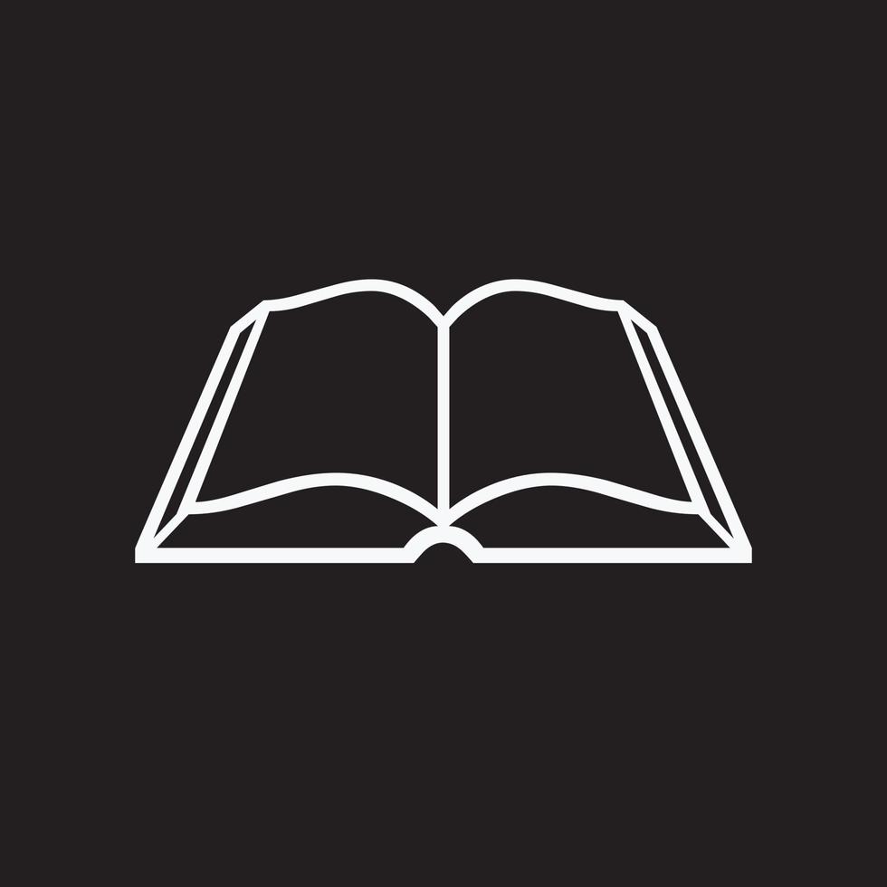 A simple black and white book symbol vector