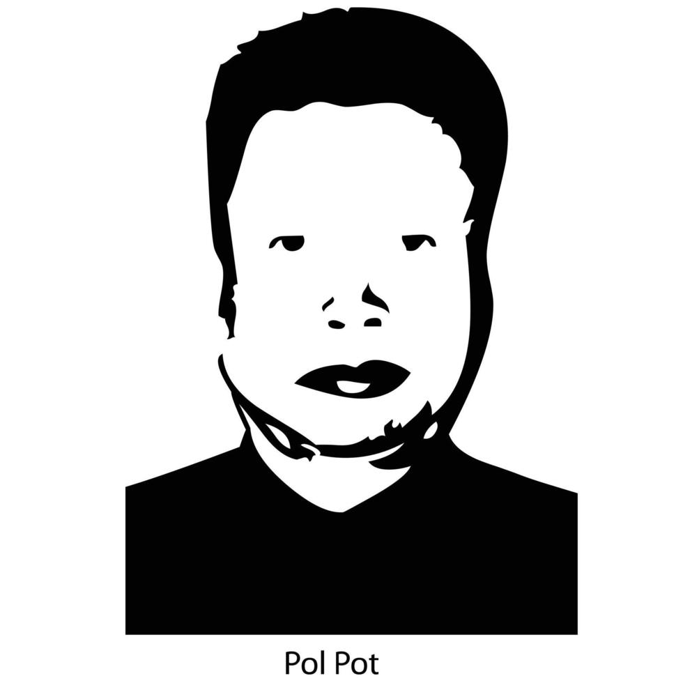 Vector Pol Pot on a white background.