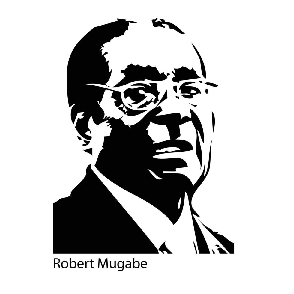 Vector Robert Mukabe on a white background.