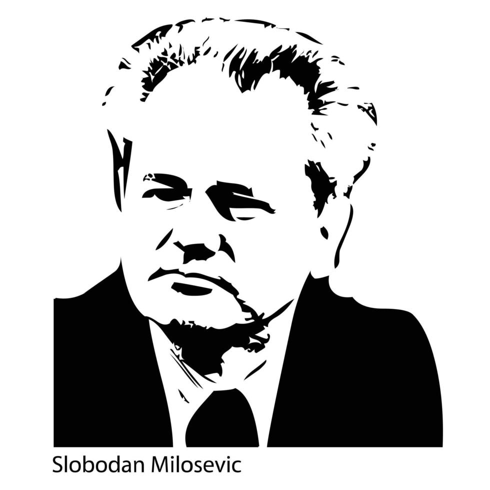 Vector Slobodan Milosevic on a white background.