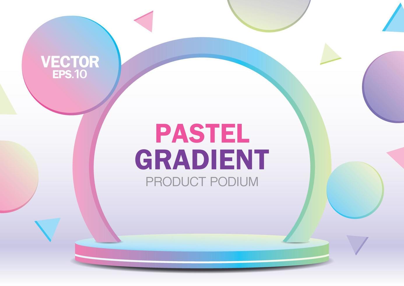 Cute pastel gradient scene with product display podium 3d illustration vector. vector