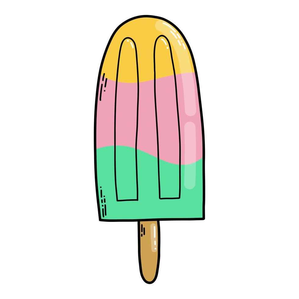 Vector illustration. Doodle ice cream isolated on white background.