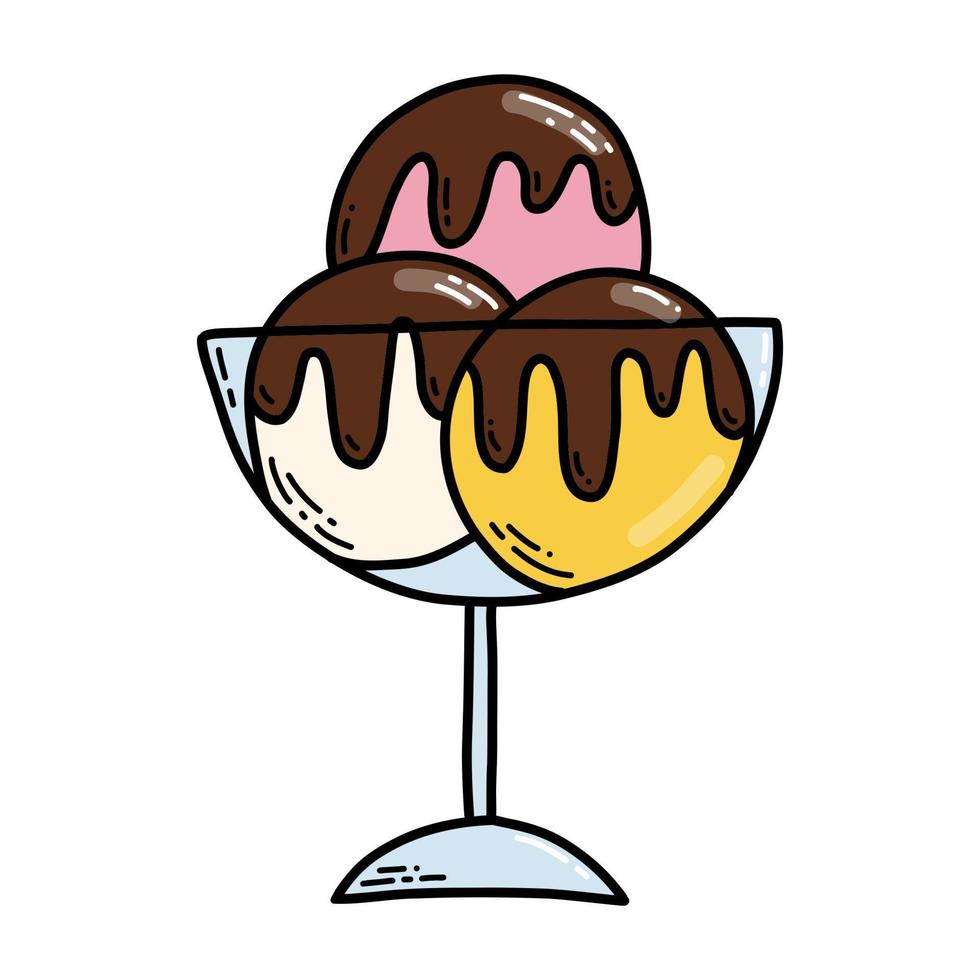 ilustración vectorial helado de fideos aislado sobre fondo blanco. vector