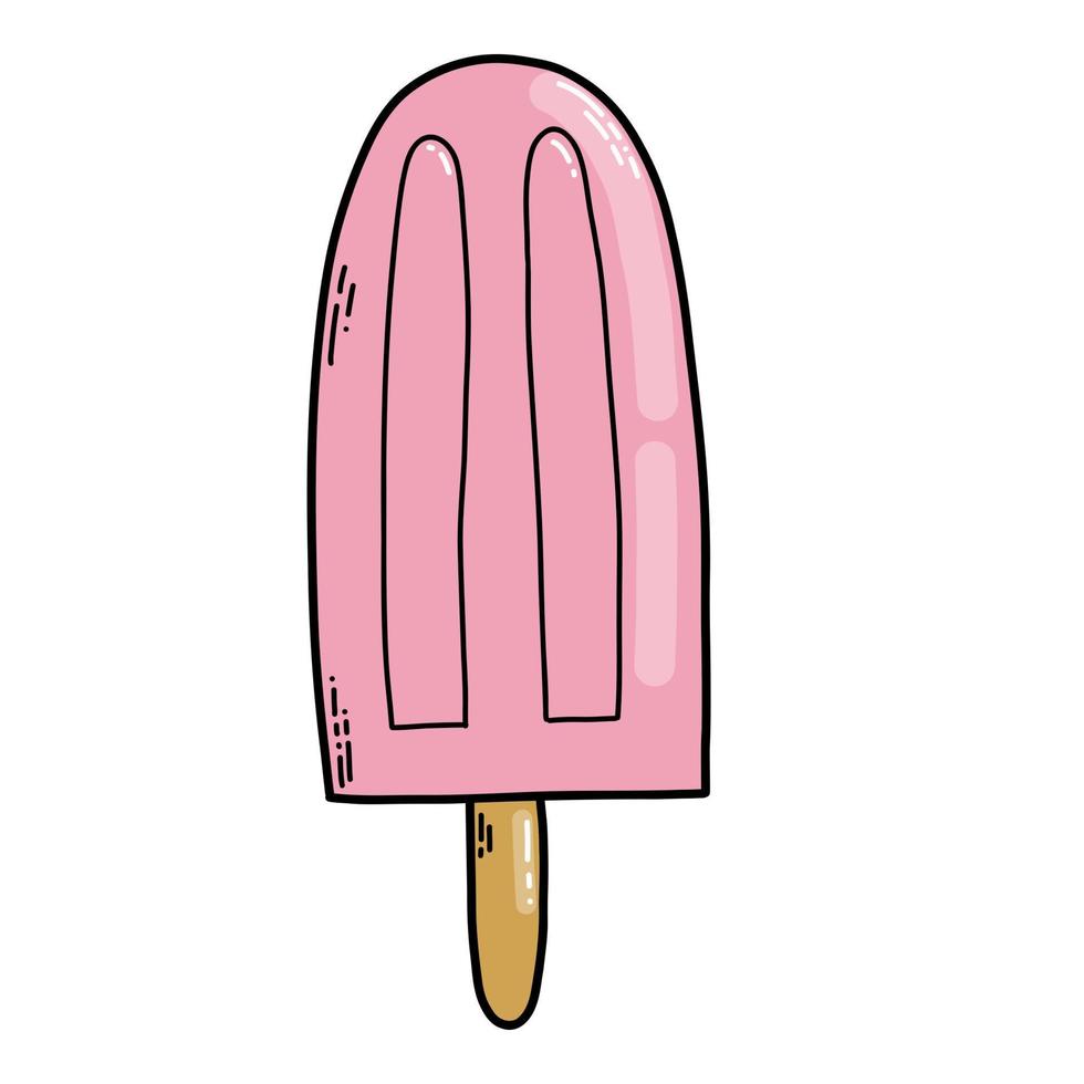 Vector illustration. Doodle ice cream isolated on white background.