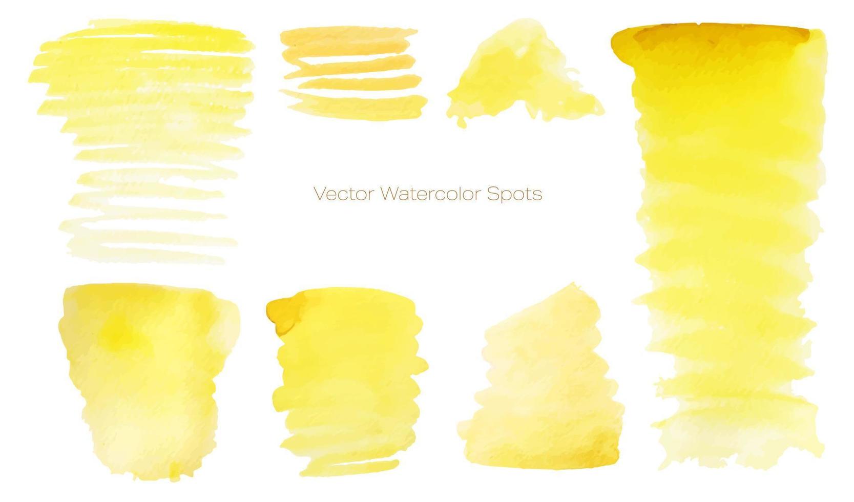 Vector Watercolor Spots in Yellow Colors