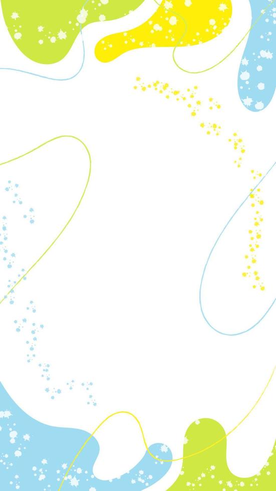 Vertical Abstract Summer Background With Colorful Waves, Splashes and Vector Brush Strokes. Perfect for Social Media Content, Banners and Printed Materials