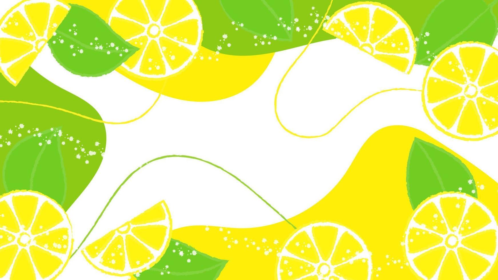 fondo jugoso brillante con limones y hojas. perfecto para pancartas, contenido de redes sociales y materiales impresos vector