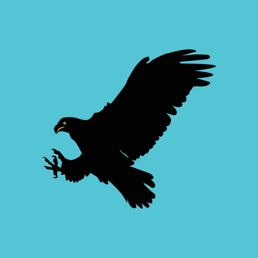 Eagle silhouette, twilight - beautiful eagle silhouette image vector