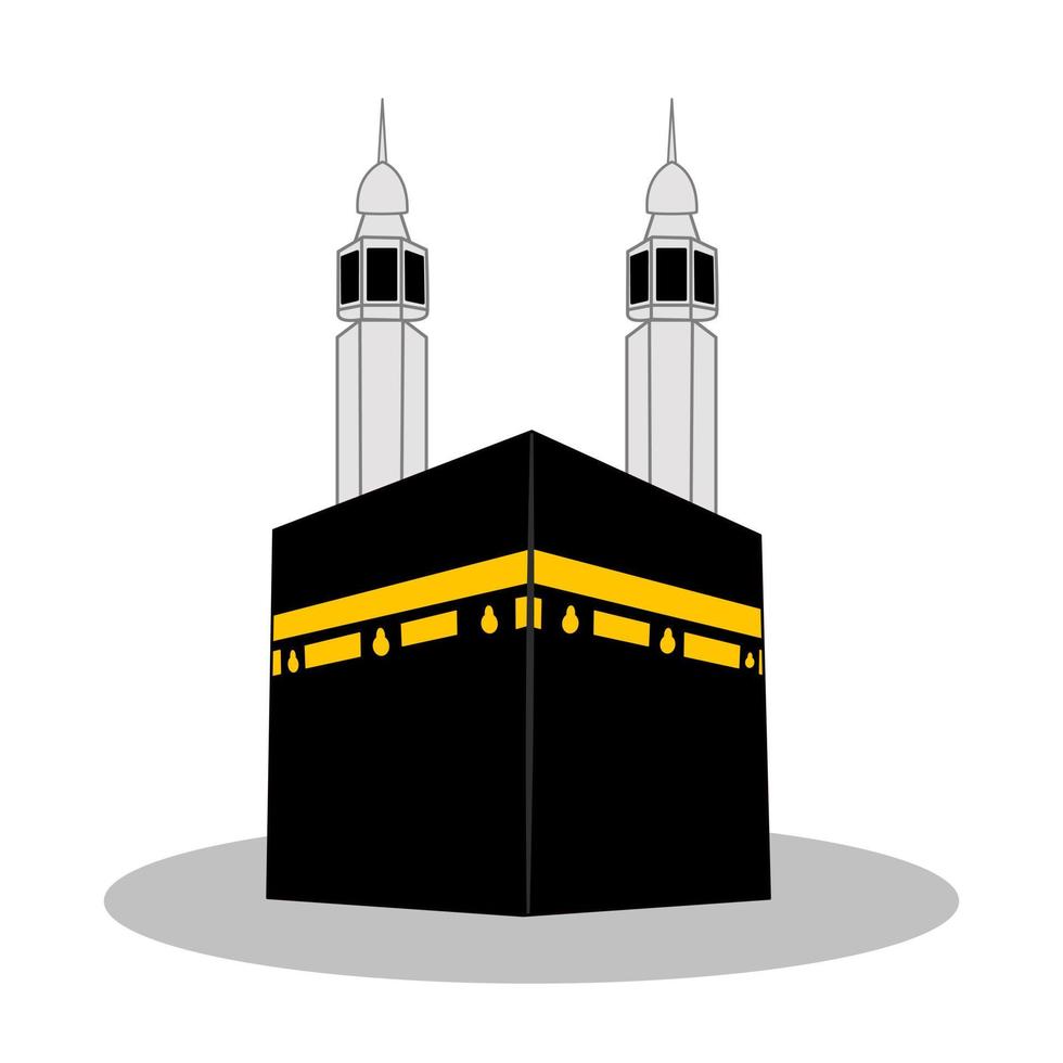 kaaba lugar islámico de culto sagrado vector