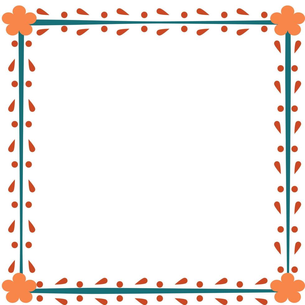 Flowers and leaves border or frame vector