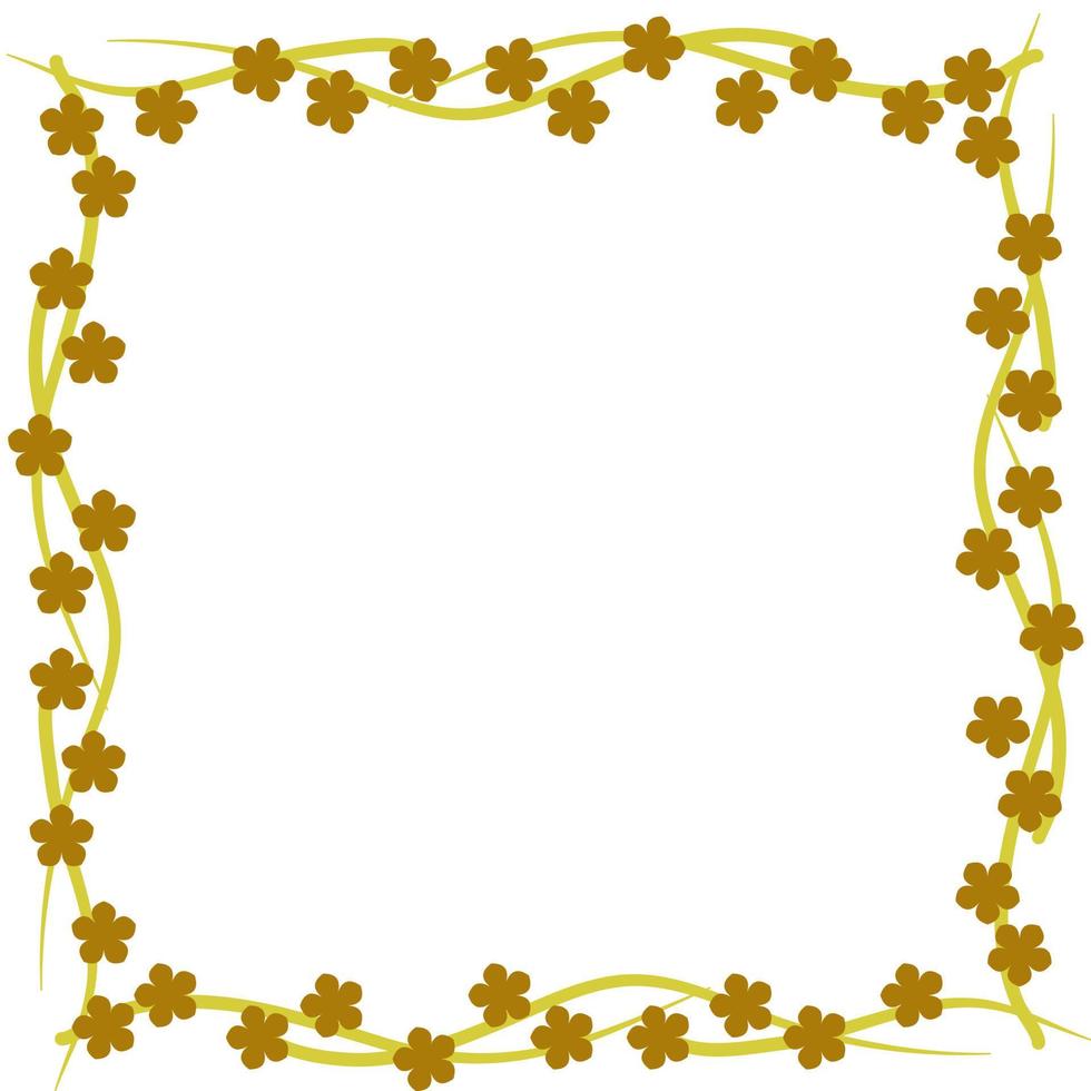 Flowers and leaves border or frame vector