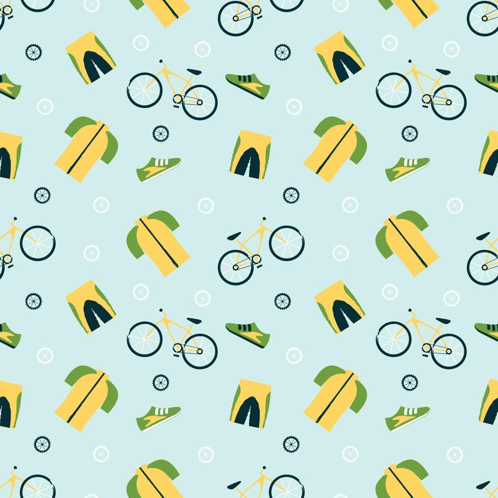 Hand drawn world bicycle day seamless pattern. vector