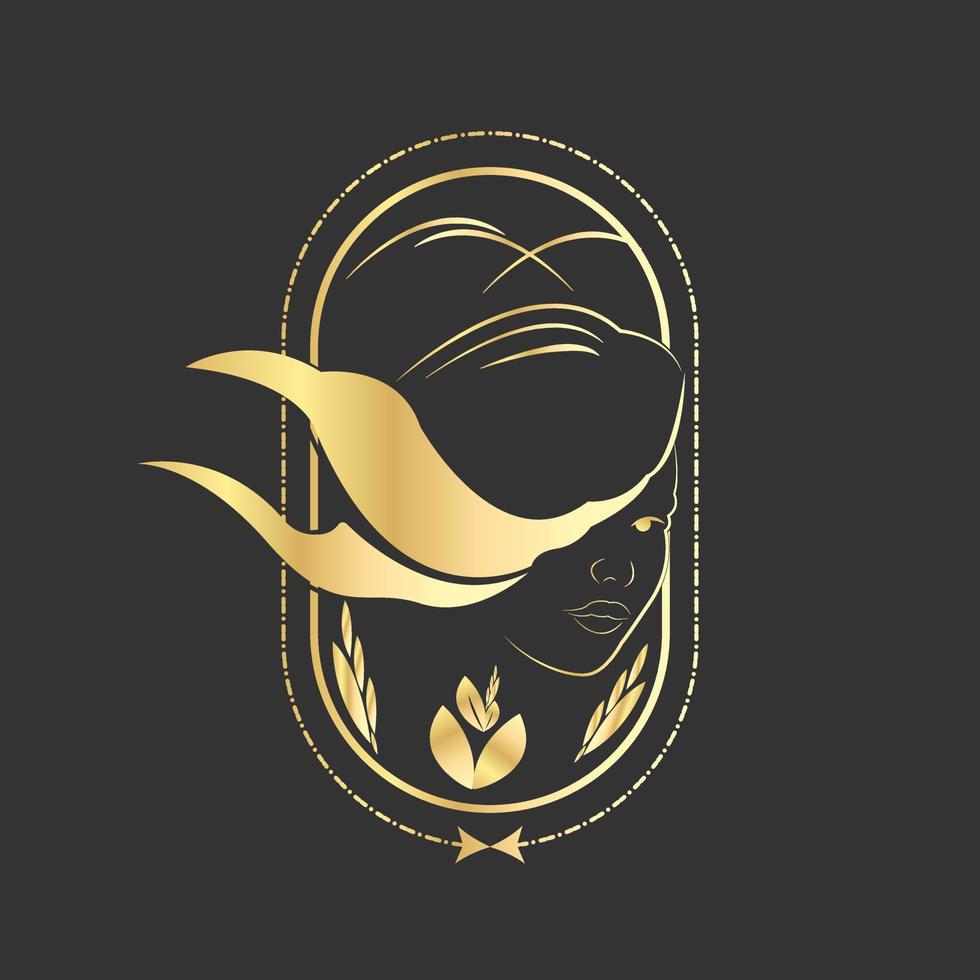 Beauty logo gold gadient vector