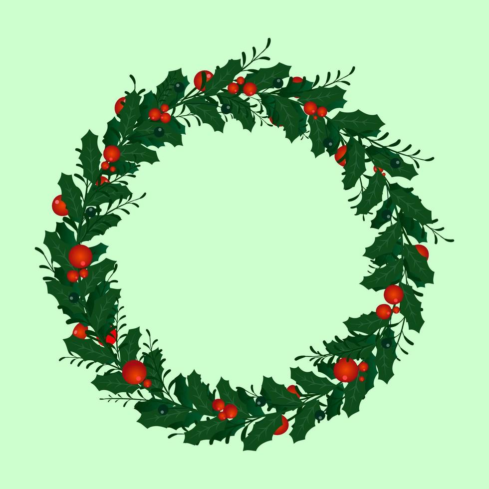 Christmas wreath concept in flat design vector