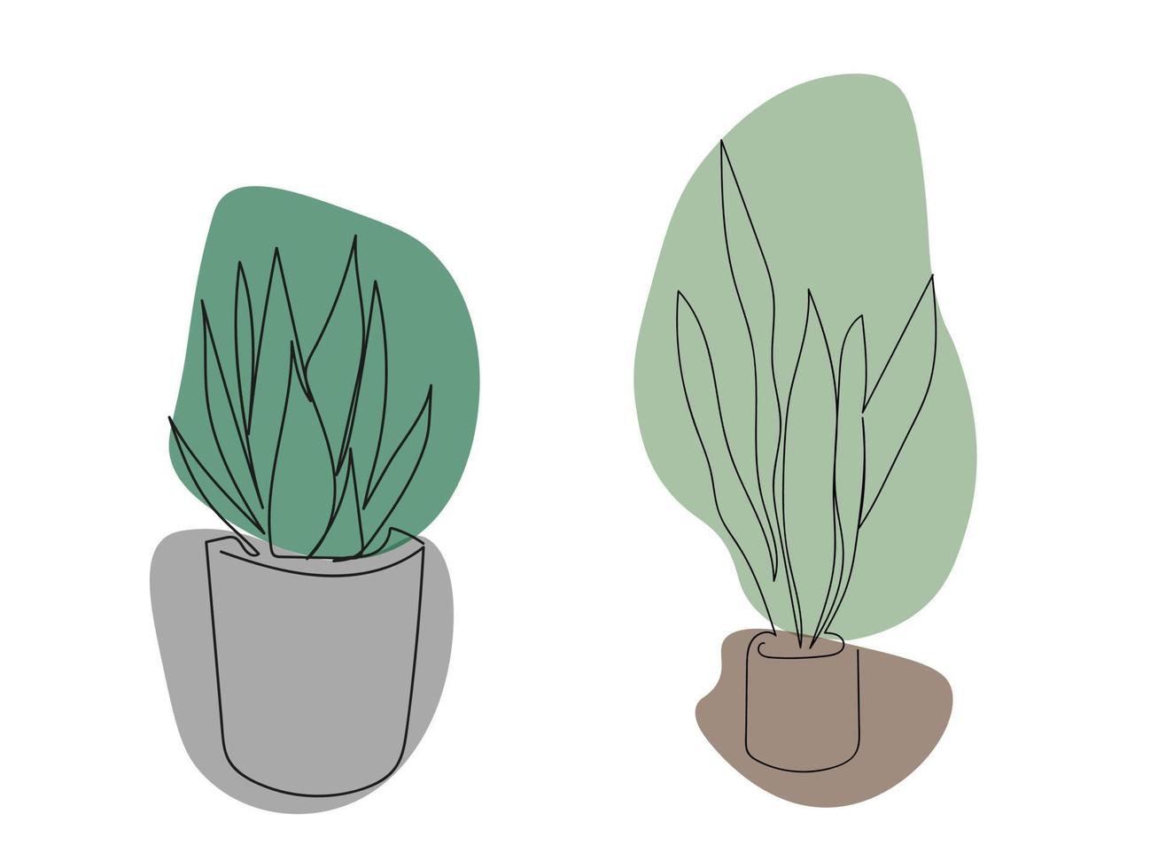 line art home plant vector