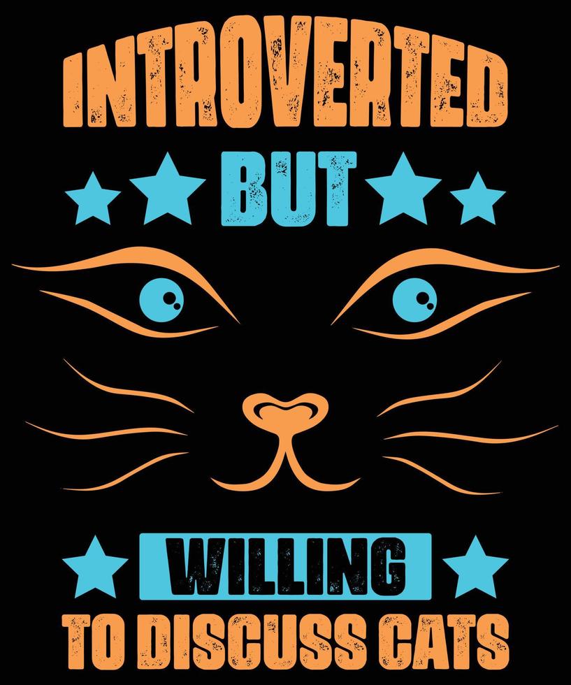 identificación Desnudarse Dedicación introvertido pero dispuesto a discutir el lema de la camiseta de los gatos  y el diseño de prendas de vestir, tipografía, impresión, ilustración  vectorial 7794387 Vector en Vecteezy