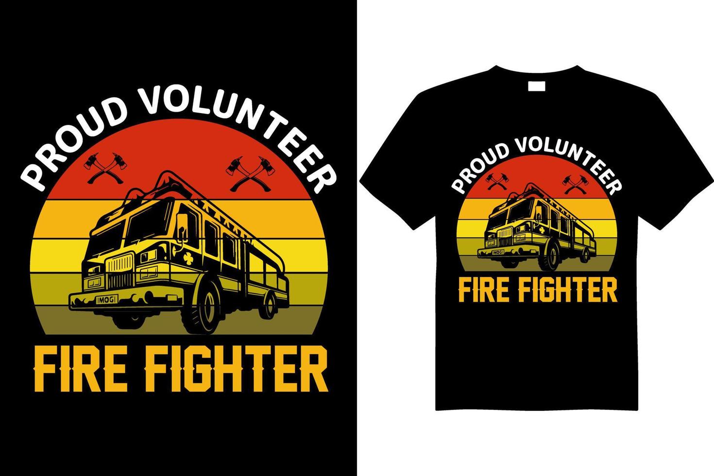 fireman t-shirt design vector free