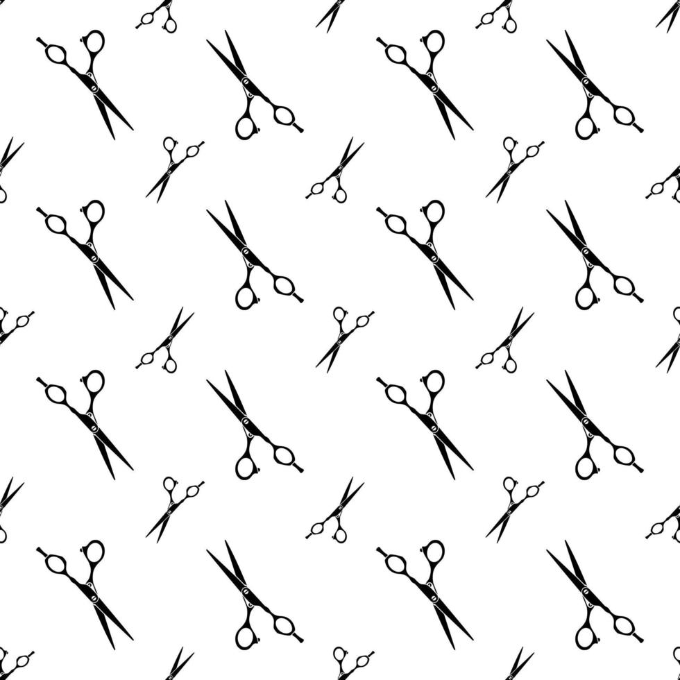 ilustración vectorial en blanco y negro de un patrón de tijeras de peluquería vector