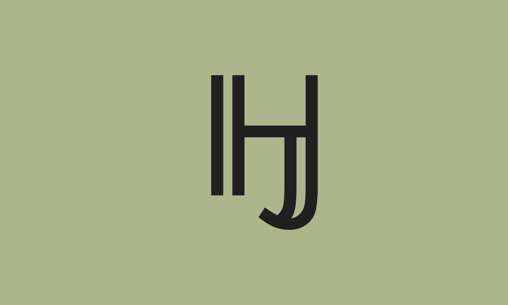 alfabeto letras iniciales monograma logo jh, hj, j y h vector