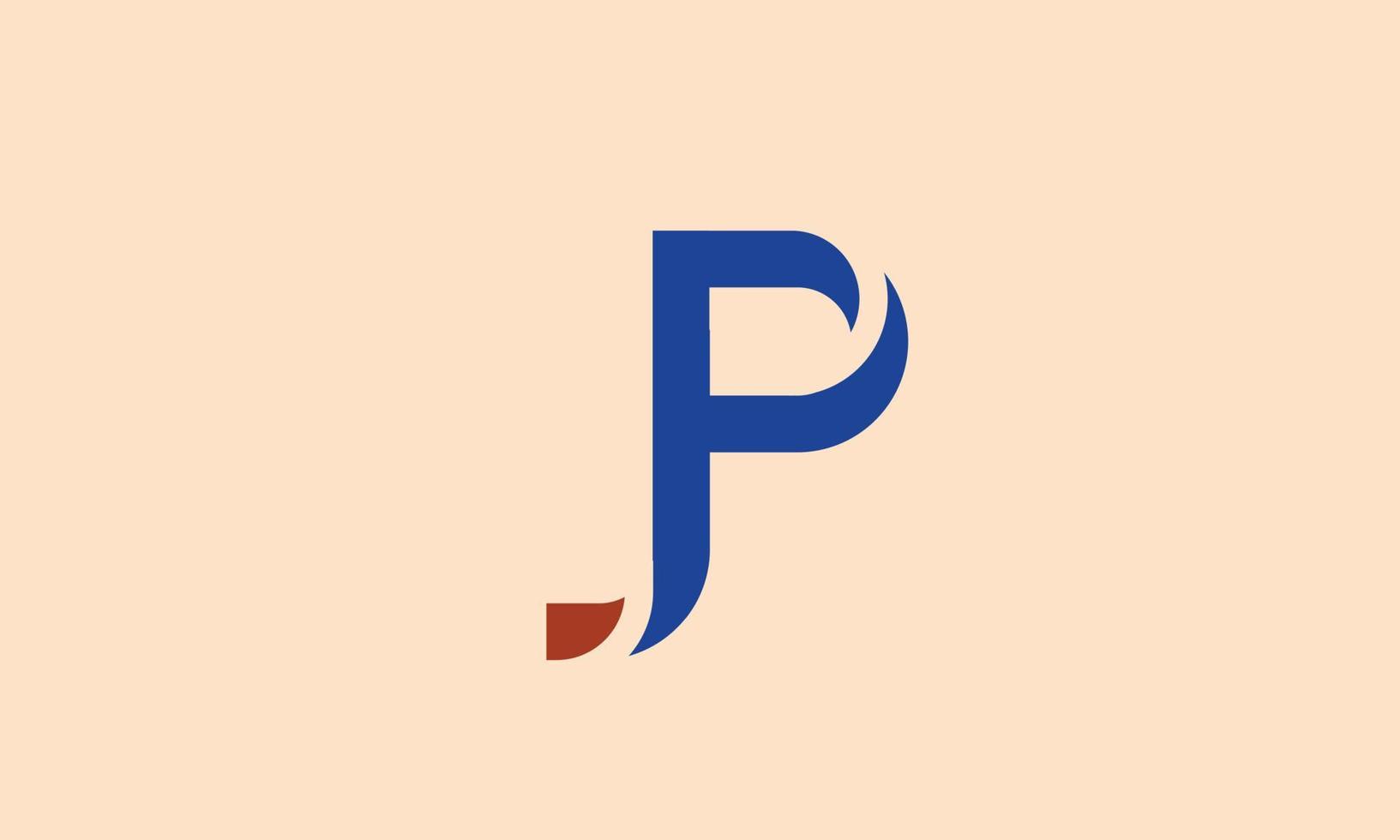 Alphabet letters Initials Monogram logo JP, PG, P and G vector
