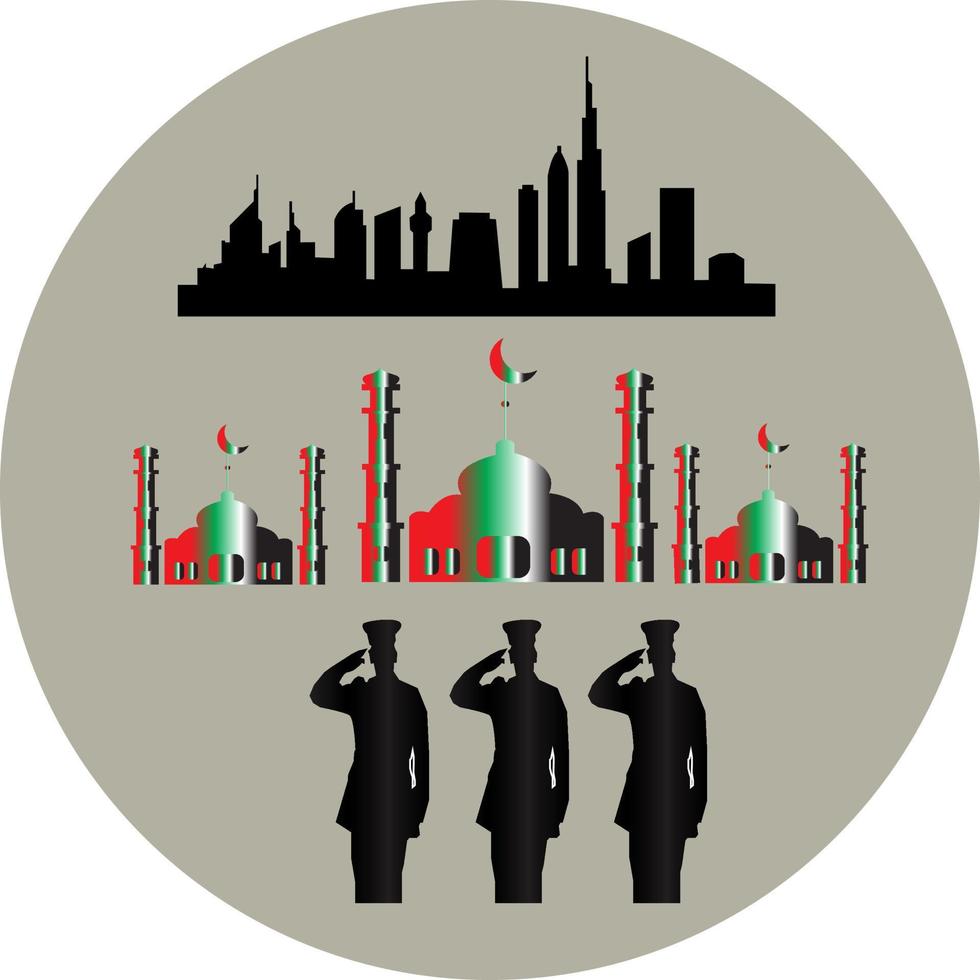 City skyline vector background united arab emirates.Fit for wallpaper mosque unites arab emirates.